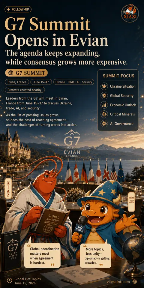 The G7 summit opens in Évian today; the broader the agenda, the more expensive consensus becomes.