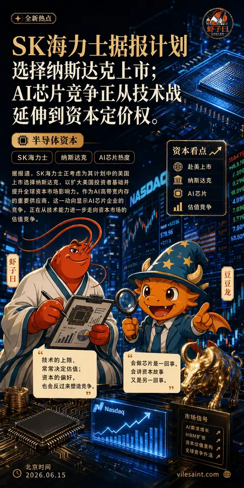 SK海力士据报倾向选择纳斯达克上市；AI芯片竞争正延伸到资本定价权。
